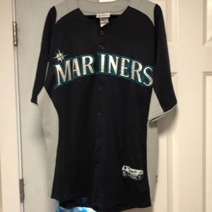 Mariners baseball jersey size large, by majestic